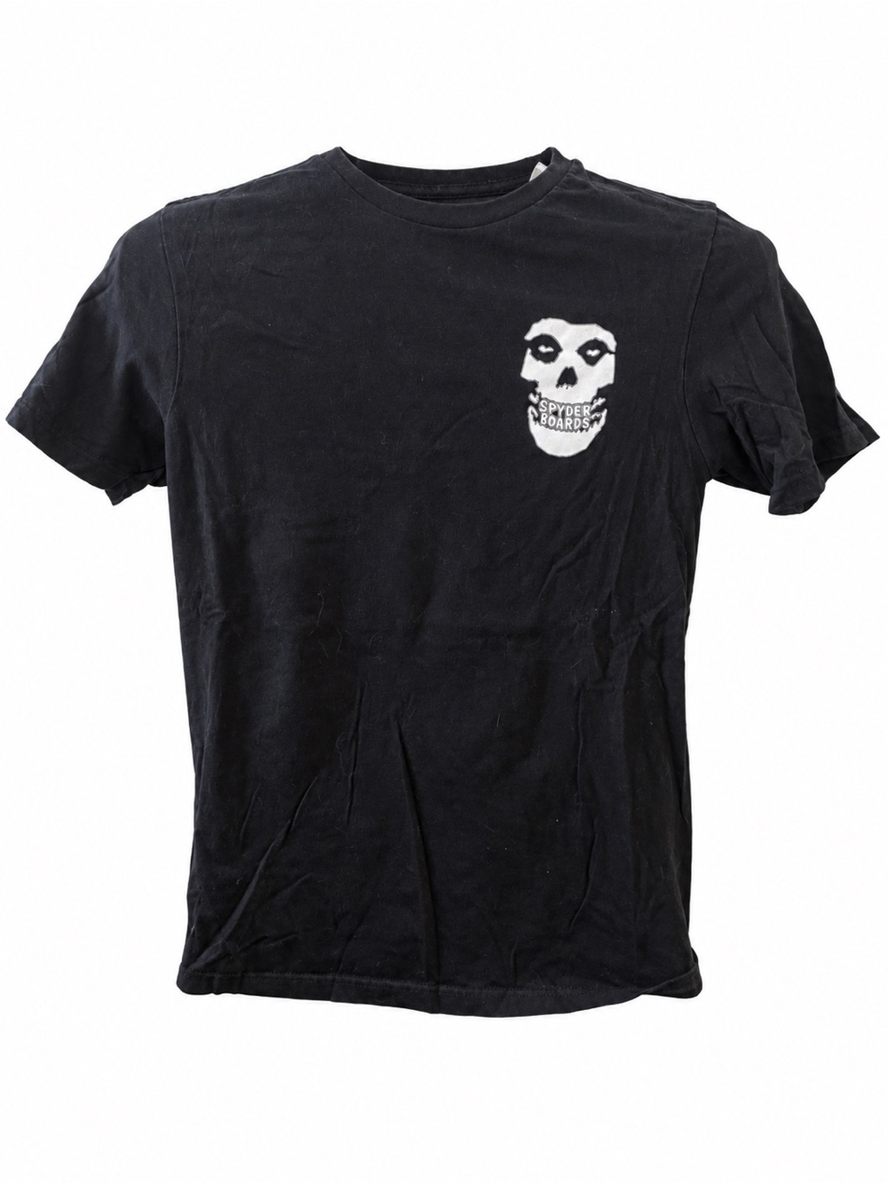 Spyder Black Short Sleeve Tee with White Skull Graphic